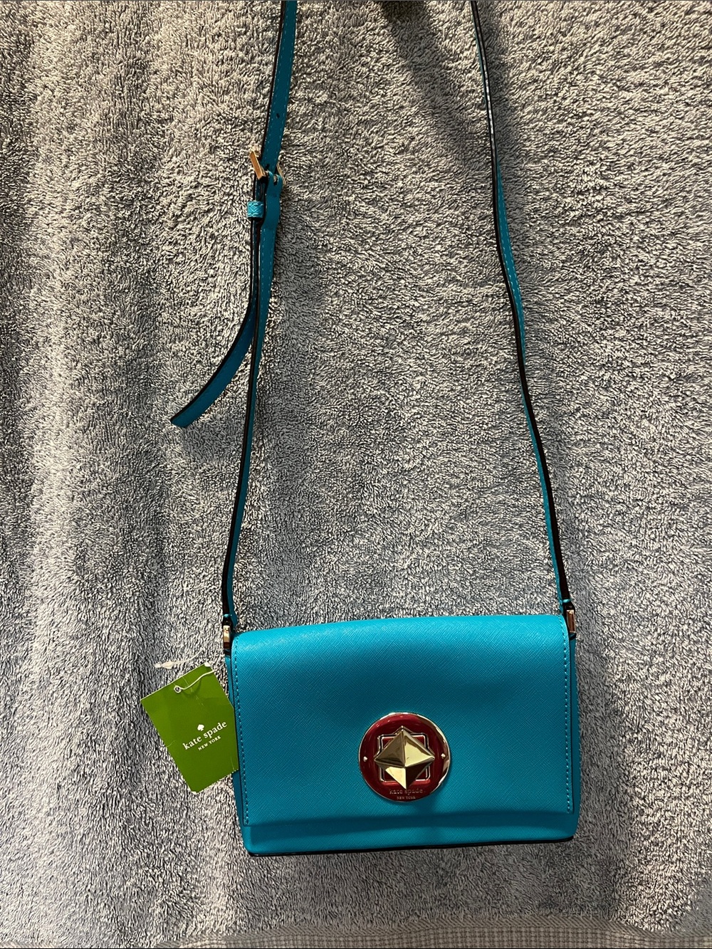 NWT kate spade Turquoise Saffiano Leather Newbury Lane Sally Crossbody Bag